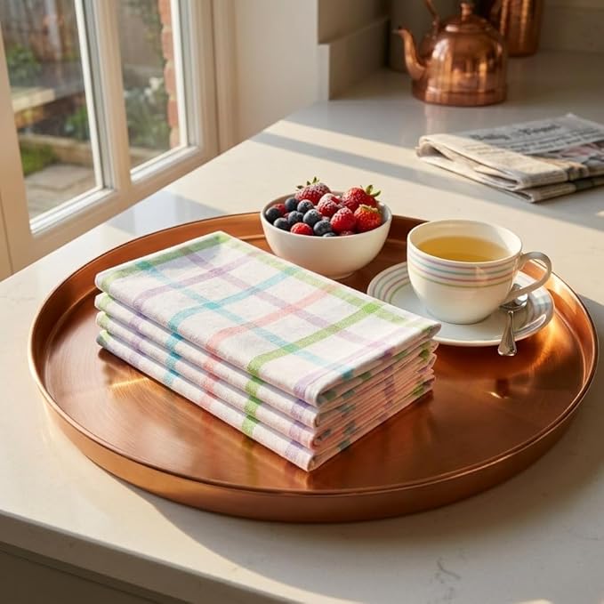 Native Fab Spring Easter Check Cloth Napkins Set of 12, 16x16 Inches, 100% Cotton, Colorful & Absorbent Fabric Cloth for Weddings, Holidays, Reusable Washable Napkin for Everyday Use - Multicolor
