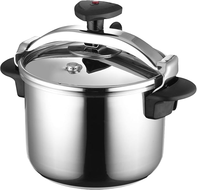 MAGEFESA Star 6.3-Quart Stainless Steel Pressure Cooker, Works on All Stovetops (Induction Compatible), Safety Lock & 8 PSI Cooking