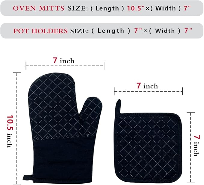zcyhtqp, Made from Scratch, Funny Silicone Non-Slip Oven Mitts and Pot Holders Sets of 2, Cat Oven Mitts, Bake Lover Gift, Kitchen Gift for Cat Owner, Cat Mom