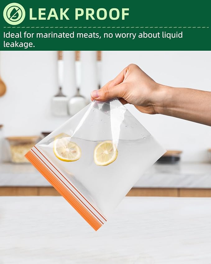 Lerine 12 Pack Reusable Gallon Freezer Bags Dishwasher Microwave Safe, Stand Up Reusable Freezer Bags 1 Gallon BPA Free, Leakproof Food Storage Bags for Kitchen Organization (Blue Gray, 12Gallon)