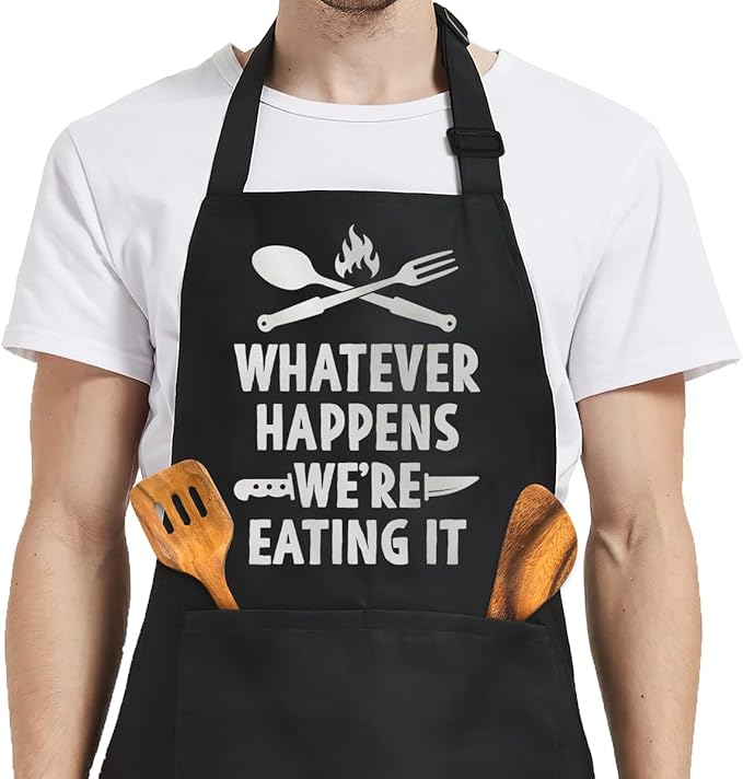 SANDJEST Men's Aprons with Pockets - Funny Aprons for Men BBQ, Kitchen, Cooking - Gifts for Birthday, Birthday