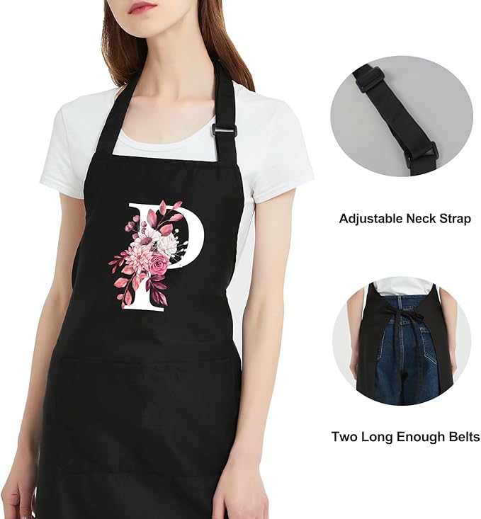 Personalized Aprons for Women with Pockets, Cute Aprons for Women Chef Baking, Cooking Gifts for Mom Birthday