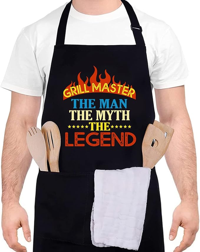 Funny apron for men Adjustable Waterproof with Pockets for Cooking Baking BBQ Gift Apron for Day, Birthday Gifts