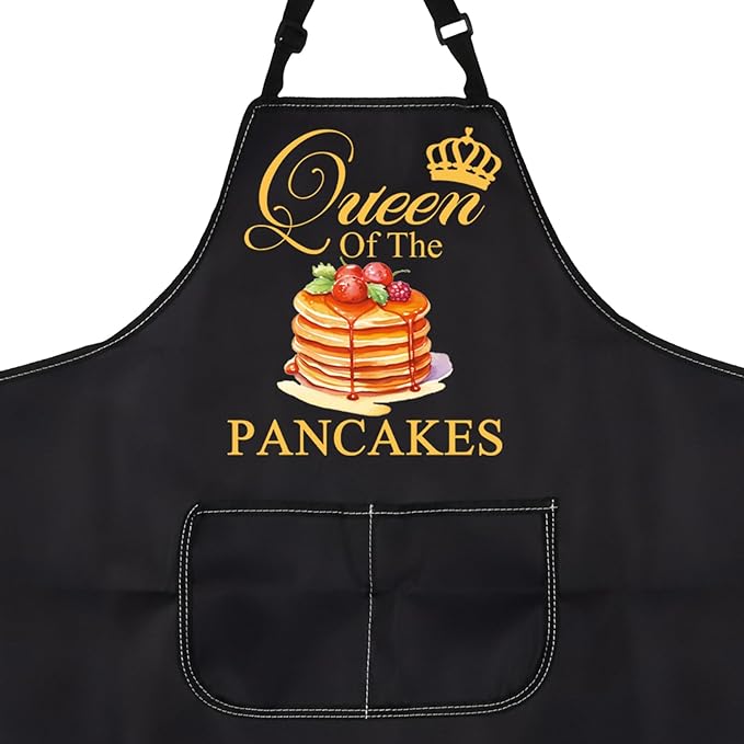 PXTIDY Pancake Inspired Gift Queen Of The Pancake Cooking Baking Apron Culinary Student Gift Bakery Apron