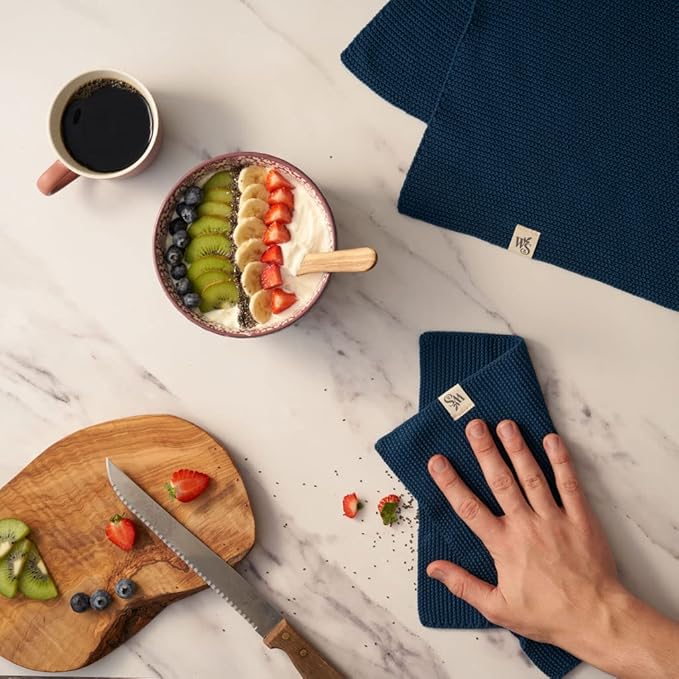 Wild & Stone | Organic Cotton Dish Cloth | Eco-Friendly Kitchen Cloth | Biodegradable & Compostable Cleaning Cloth | Ocean