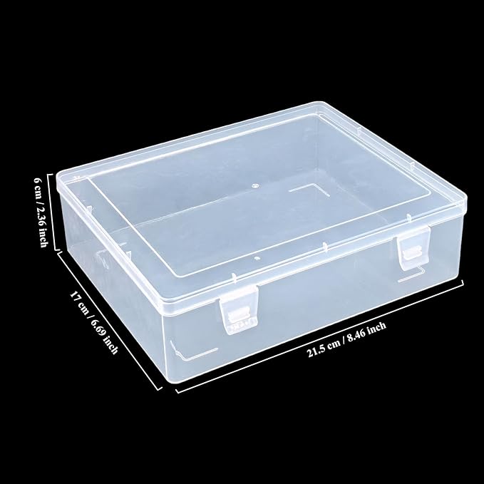 Goodma Small Bead Organizers, 54 Pieces Plastic Storage Cases Mini Clear Containers Transparent Rectangle Craft Supply Boxes with Hinged Lid