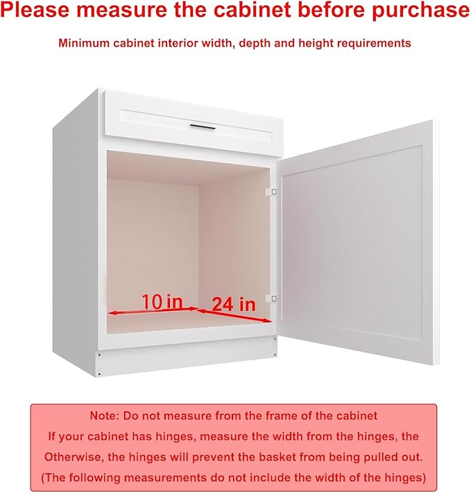 2 Tier Pull Out Cabinet Organizer, 9" W x 21" D Heavy-Duty Metal Sliding Drawer Shelf for Kitchen Cabinets, Chrome, Doesn't Include Door Fittings