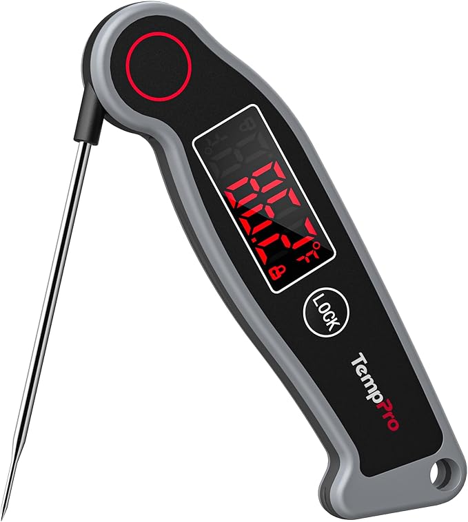 TempPro TP19 Waterproof Digital Meat Thermometer for Grilling with Ambidextrous Backlit & Thermocouple Instant Read Kitchen Cooking Food Thermometer for Candy Water Grill Smoker (Previously ThermoPro)