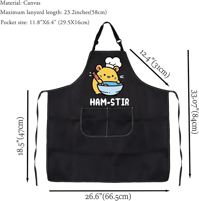 VAMSII Cooking Apron with Pockets Girls Chef Apron BBQ Baking Kitchen Apron for Girl Just a Girl Who Loves Cooking and Baking