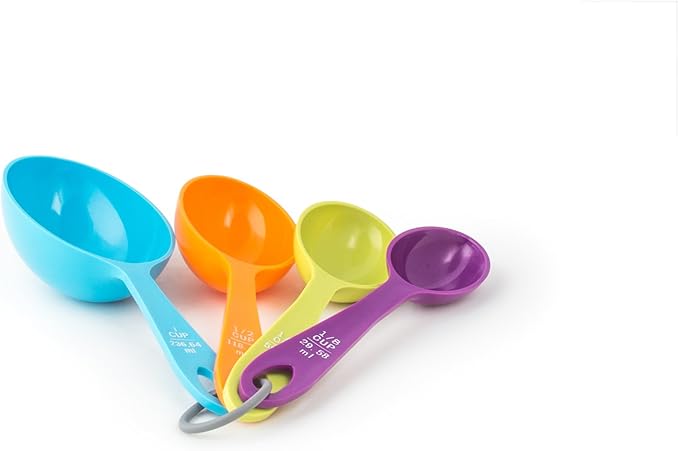 Fox Run Measuring Cup Set, 1/8 cup to 1 Cup, Multicolored 4 Cup Measuring Set
