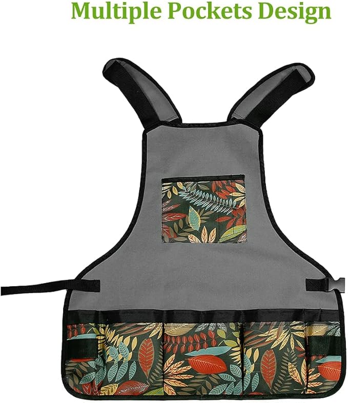 Laelr Garden Apron Oxford Cloth Work Apron With Pockets Adjustable Heavy Duty Tool Apron for Men & Women