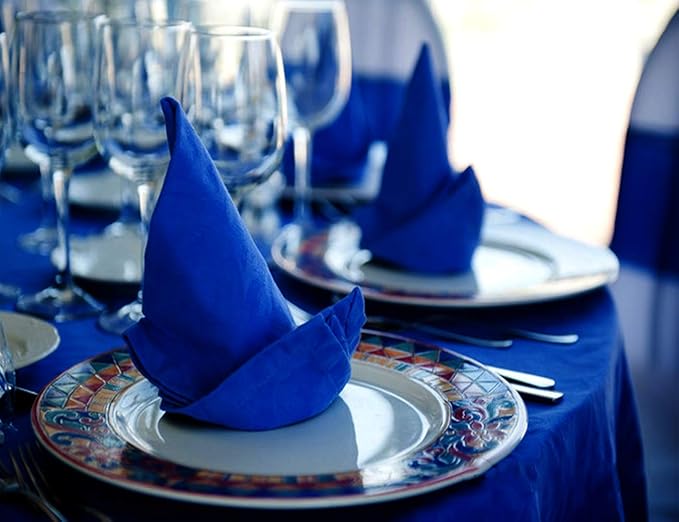 Cloth Napkins Set of 6, 100% Cotton Reusable for Everyday Use, Perfect for Christmas/Thanksgiving Dining Table (Blue)