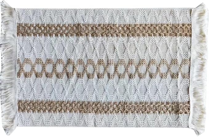 Cotton Linen Placemats - Table Placemats for Dining Table, Washable Fabric Placemats, Christmas & Thanksgiving Table Mats, Woven Cloth Placements for Kitchen Protection (12 x 20) Inches Cream