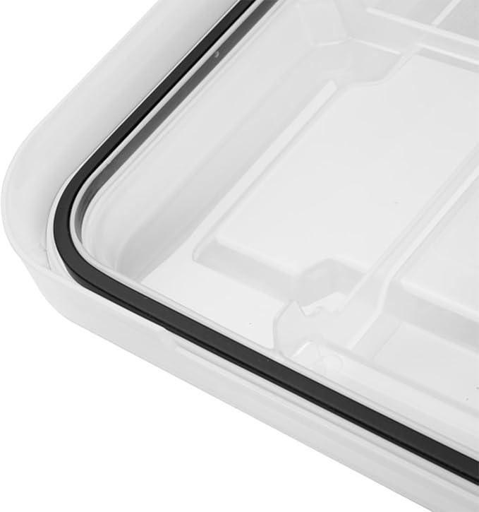 Sterilite 4 Pack Gasket Box, Stackable Plastic 20 Gallon Storage Container with Lids, Black - Waterproof and Dustproof Tote for Home Organization