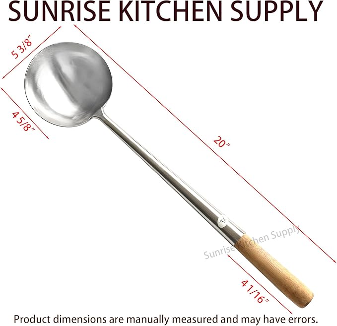 Sunrise Commercial Grade Wok Ladle 19.5" (XL)