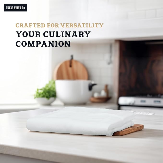 TEXAS LINEN CO. 100% Cotton Dish Cloths - Flour Sack Kitchen Towels - Cotton Blank Towel - Thick Absorbent Quick Dry, Machine Washable - Cleaning & Drying - 28"x28" - Pack of 24 (White)