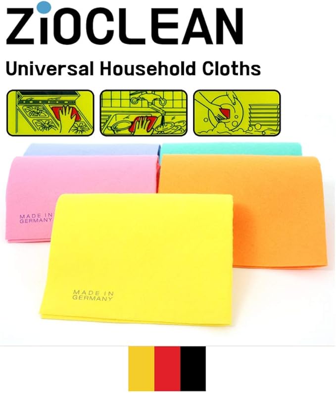 15 Pack German Universal Household Color Dish Cloths inch,Wide Size Machine Washable Super Absorbent, Drying Non-Woven Fabric Viscose Kitchen Cleaning Cloth Yellow, Green, Pink