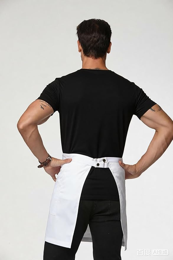 Unisex Waist Apron Half Bistro Apron Server Aprons with Pockets Waterproof 4251BY