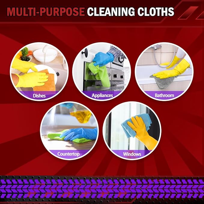 AIDEA Microfiber Cleaning Cloth 48 Pack, Microfiber Towels for Cars, Soft & Absorbent Cleaning Rags, Premium Lint Free Shop Towels for House, Kitchen, Car, 12inx16in