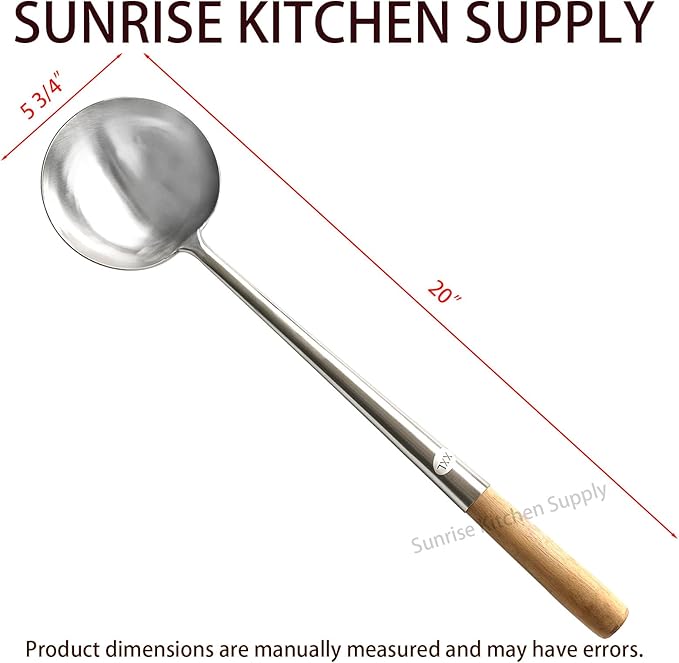 Sunrise Commercial Grade Wok Spatula/Ladle (#XXL Ladle (20"L))