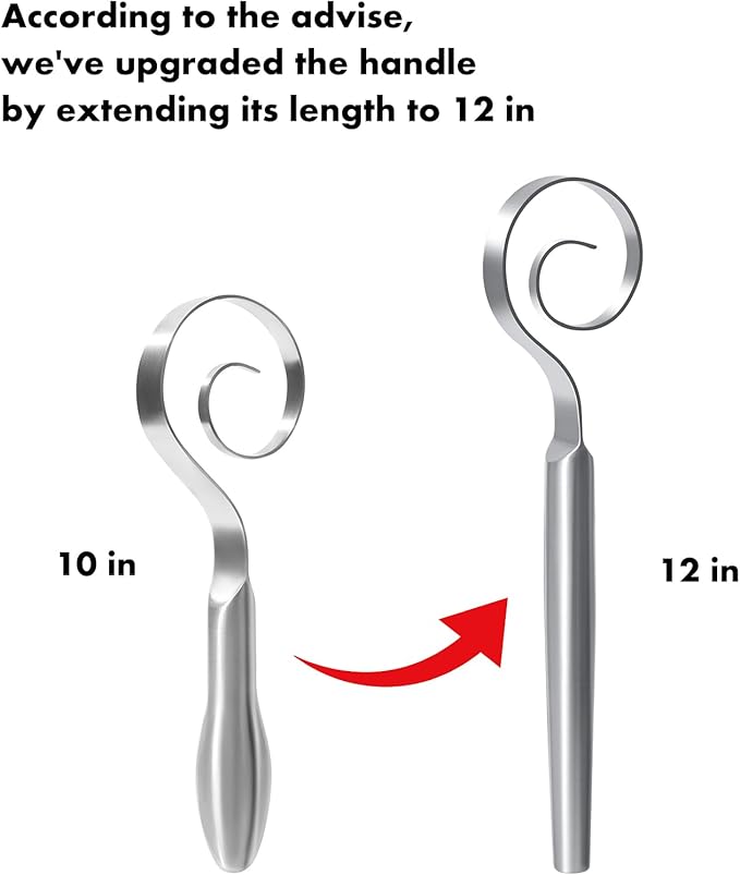 OYV 12-Inch Seamless Dough Whisk, 18/10 Stainless Steel Bread Whisk, Danish Whisk for Sourdough, Pizza, Cookies, Pancake & Waffle, Easy to Clean Sour Dough Tools