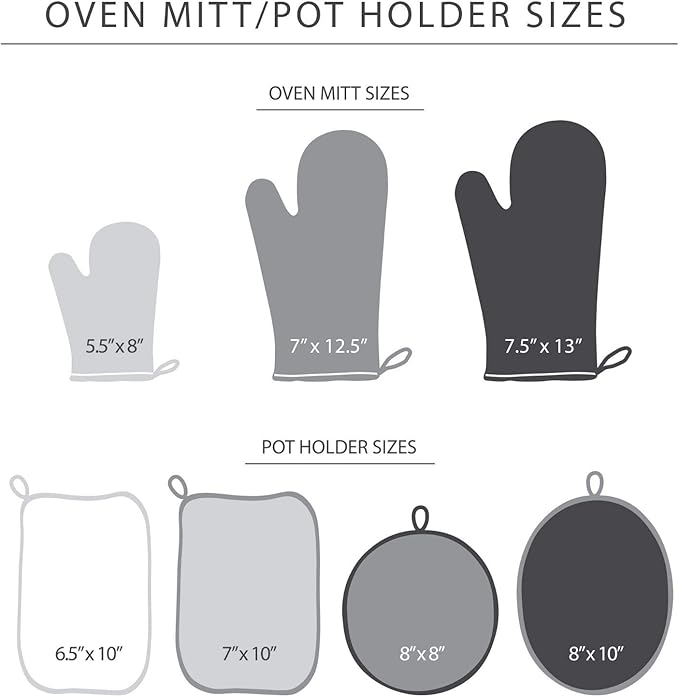 KITCHENAID Beacon Two-Tone Pot Holder 2-Pack Set, Contour Silver/Matte Black, 7"x10"