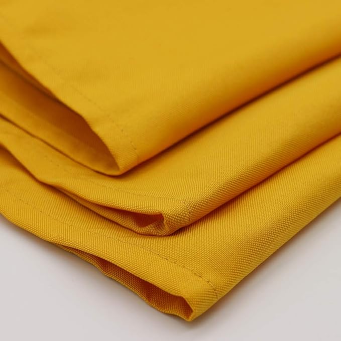 Your Chair Covers Cloth Polyester Napkins, 20 x 20 Inch, Washable Dinner Fabric Linen Napkins with Hemmed Edges for Restaurant, Wedding and Holiday Pack of 10 (Gold)