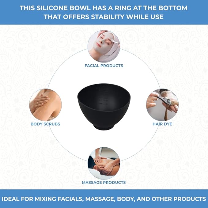 ForPro Professional Collection Silicone Mixing Bowl, Black, Flexible, Odorless, for Mixing Facials, Massage, Body & Other Products, 14 oz