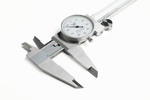 PEC Dial Caliper 0-12 Inch, Stainless Steel Precision Measuring Tool with Shock-Proof Dial, High Accuracy ±0.0015"