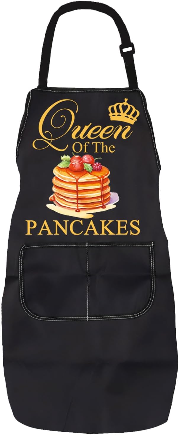 PXTIDY Pancake Inspired Gift Queen Of The Pancake Cooking Baking Apron Culinary Student Gift Bakery Apron