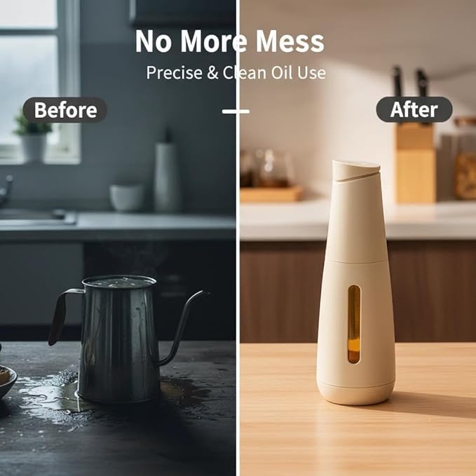 3-Seal Lock Oil & Vinegar Dispenser, 16oz Heat Insulated Bottle, 304 Stainless Steel No-Drip Spout.(Kitchen) Airtight for Olive Oil, Vinegar, Soy Sauce