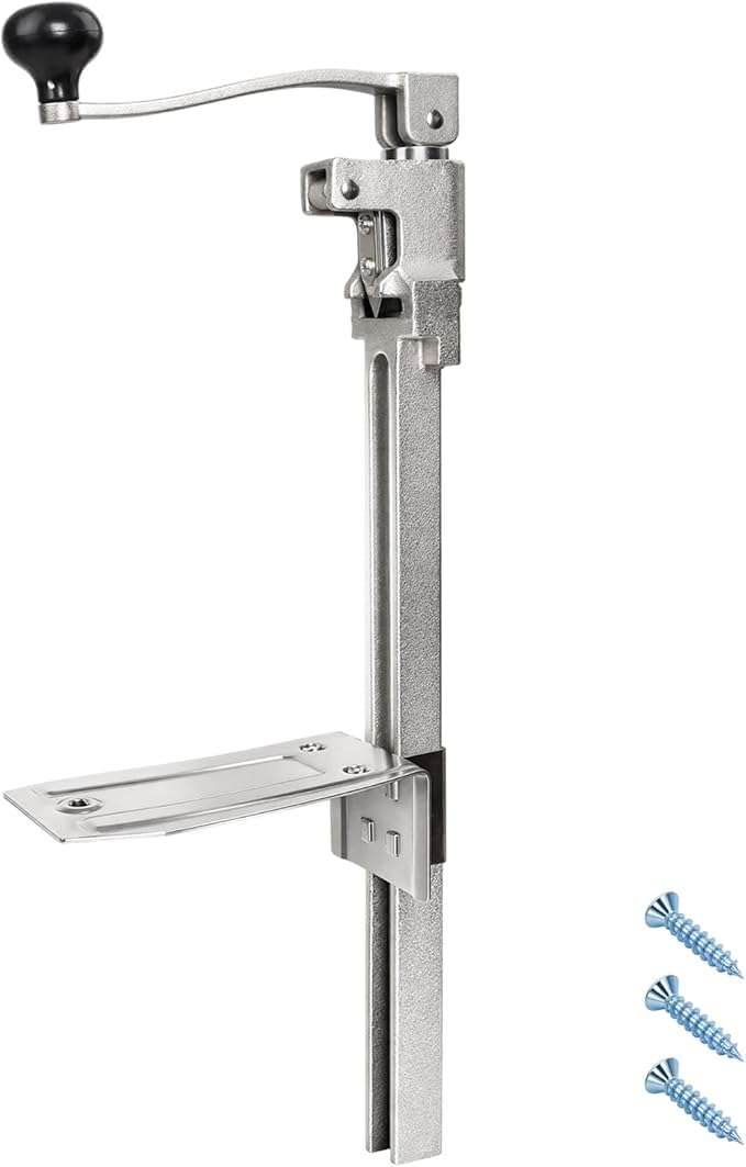 Heavy Duty Commercial Can Opener, Manual Tabletop Can Opener with Blades and Plated Steel Base, Industrial Cans Opener Fits Big 10 Cans Up to 17" Tall for Restaurants/Hotels/Bars(Silver)