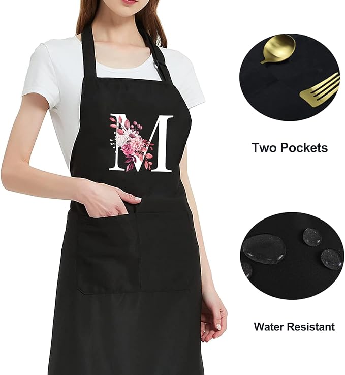 Personalized Aprons for Women with Pockets, Cute Aprons for Women Chef Baking, Cooking Gifts for Mom Birthday