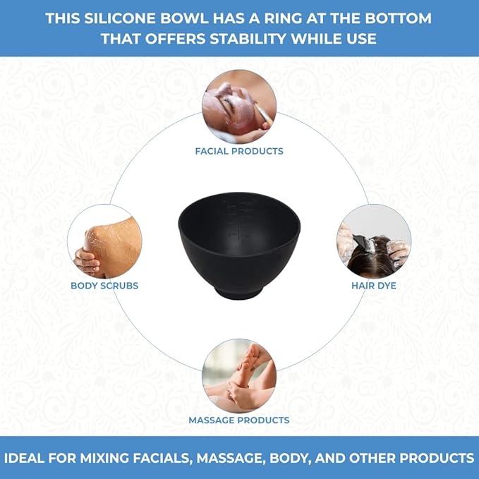 ForPro Professional Collection Silicone Mixing Bowl, Black, Flexible, Odorless, for Mixing Facials, Massage, Body & Other Products, 8 oz