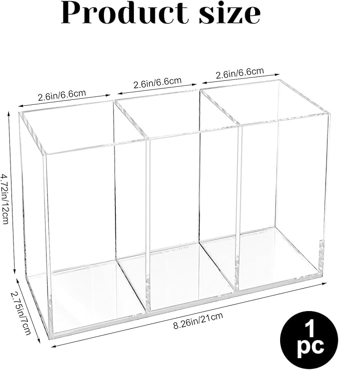 Rainmae Acrylic Cutlery Storage Organizer, Plastic Cutlery Utensil Holder Storage Organizer Caddy for Kitchen Countertop Organization - Holds Fork, Knife, Spoon, Silverware Tableware Storage Box