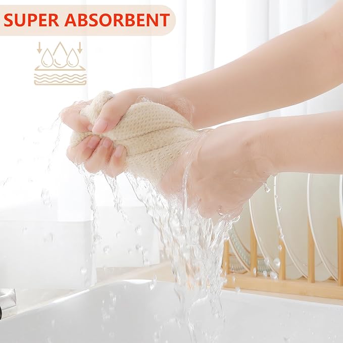 Homaxy 100% Cotton Waffle Weave Kitchen Towels, 3-Pack Ultra Soft Absorbent Dish Towels, Quick Drying Cleaning Towels, 13 x 28 Inches, Mixed Color