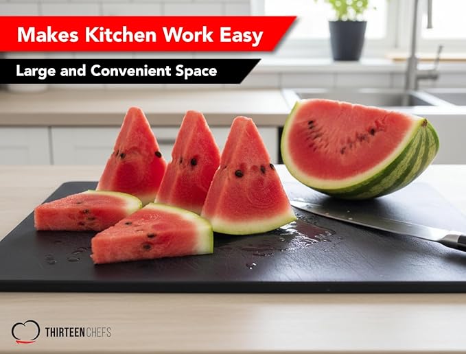 Black Plastic Cutting Board - 18 x 12 Inch Large, 1/2" Thick HDPP Poly for Restaurants and Commercial Kitchens, NSF Stamped