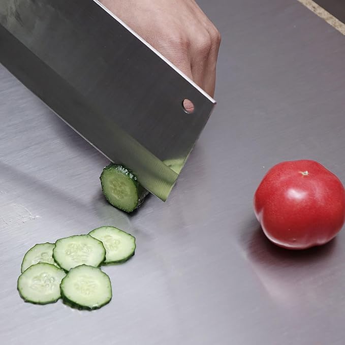 BILLAMB Stainless Steel Cutting Boards for The Kitchen, Suitable for Meat, Fruits, Vegetables, Bread, and Baking Large-sized Cutting Boards (80 x 50cm/31.5 x 19.7 in)