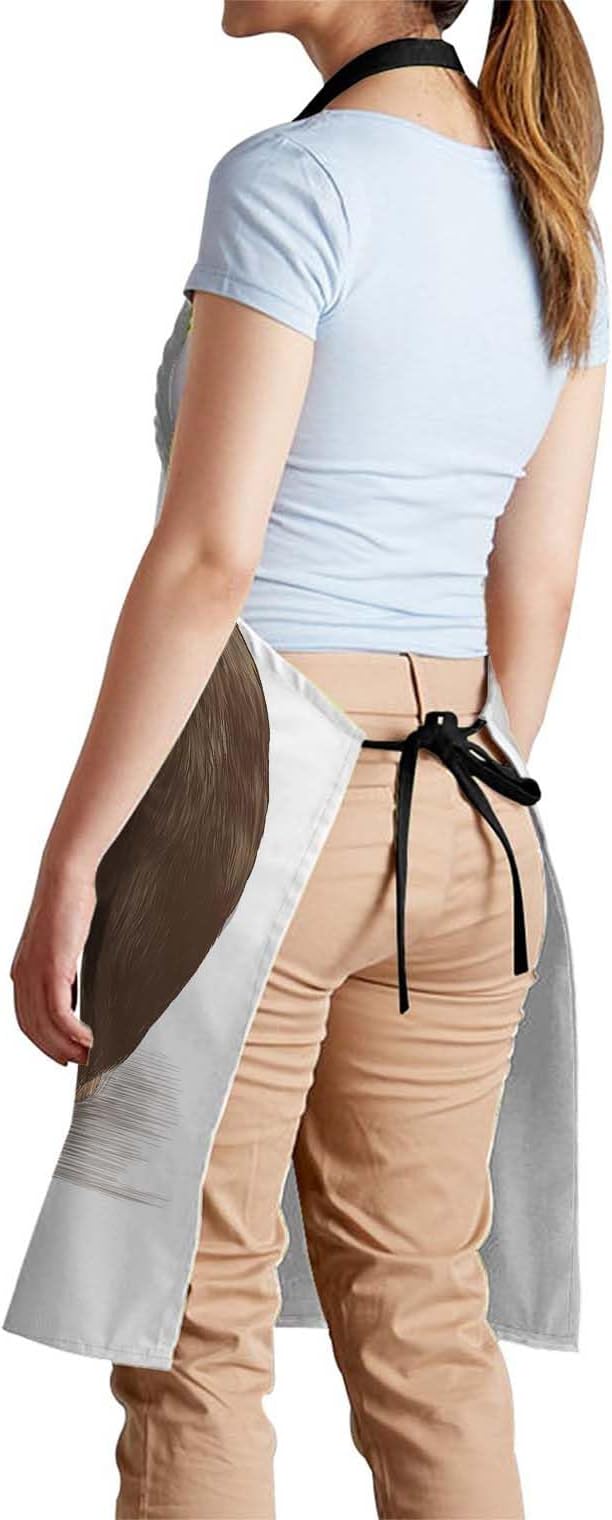 oFloral Monkey Apron Adjustable Apron Cooking Kitchen Chef Women Men Aprons for Home Kitchen, Restaurant, Coffee House, Baking Gardening BBQ