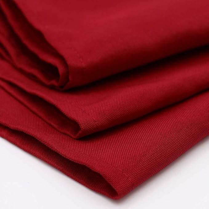 Your Chair Covers Cloth Polyester Napkins, 20 x 20 Inch, Washable Dinner Fabric Linen Napkins with Hemmed Edges for Restaurant, Wedding and Holiday Pack of 10 (Dark Red)