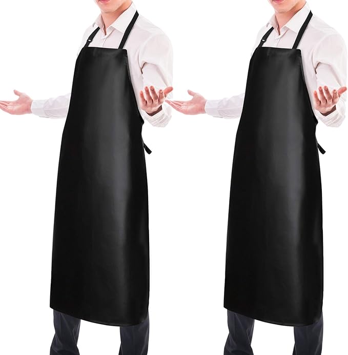 Gotega Waterproof Rubber Vinyl Apron Adjustable Dishwasher Apron - Apron for Women Men Heavy Duty Work Apron