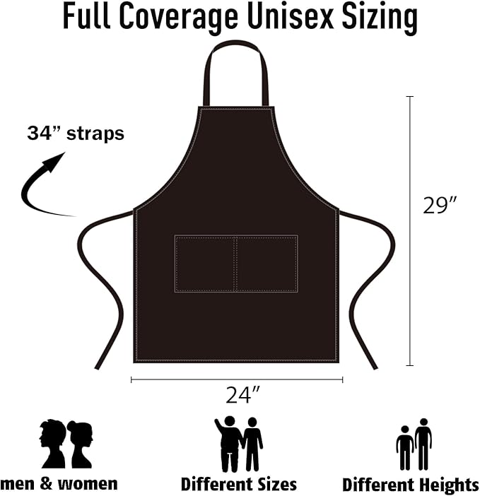 NOBONDO 12 Pack Bib Apron - Unisex Black Apron Bulk with 2 Roomy Pockets Machine Washable for Kitchen Crafting BBQ Drawing