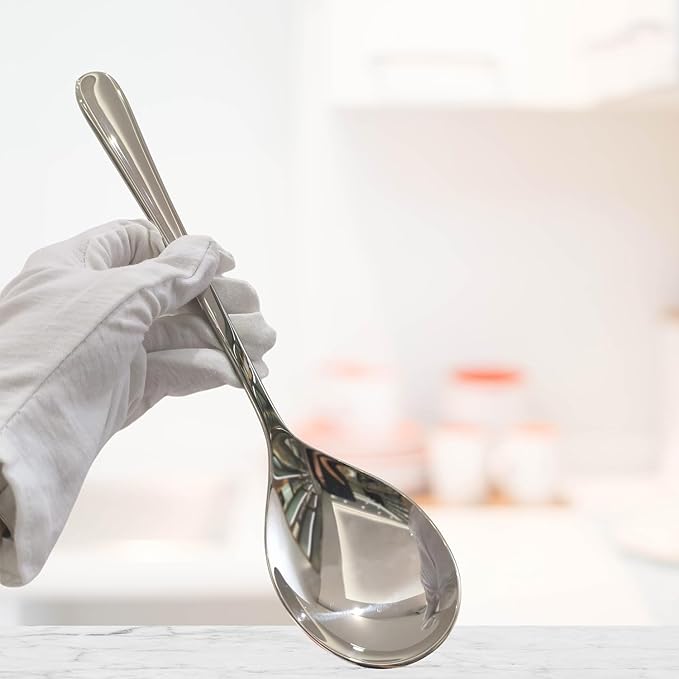 Serving Spoon,Heavy Duty 304 Stainless Steel Buffet Serving Spoon,Dishwasher Safe 10.6'' Pack of 1