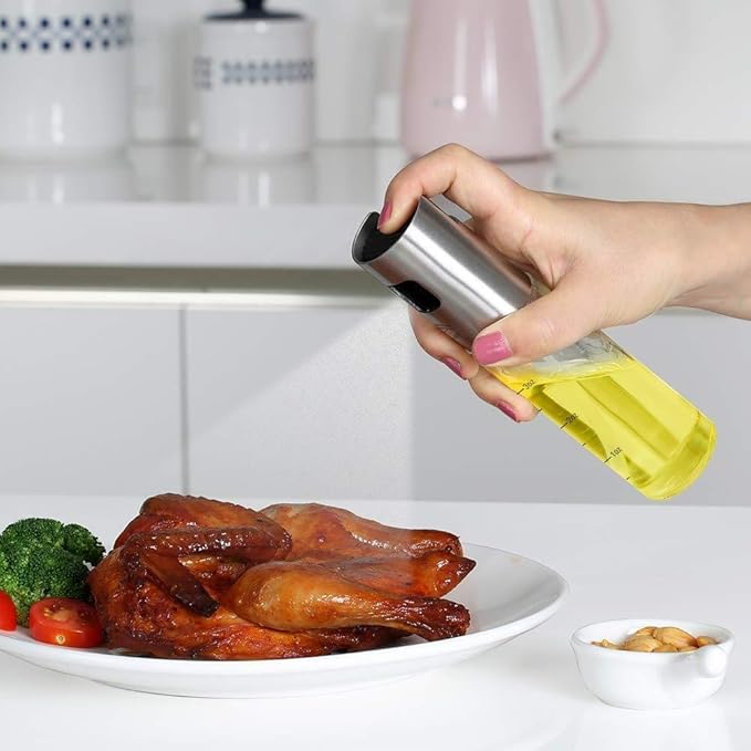Olive Oil Sprayer for Cooking Oil Spritzer Mister for Air Fryer Canola Vinegar Vegetable Oil Portable Mini Bottle Kitchen Gadgets for BBQ/Pan/Salads/Baking (1 Pack with Scale)