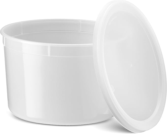 JoyServe 64 oz Plastic Containers with Lids - (Pack of 6) Food Storage Organizer Half Gallon Round Plastic Deli Container with Leak-Proof Lid, BPA-Free, Freezer, Dishwasher & Microwave Safe
