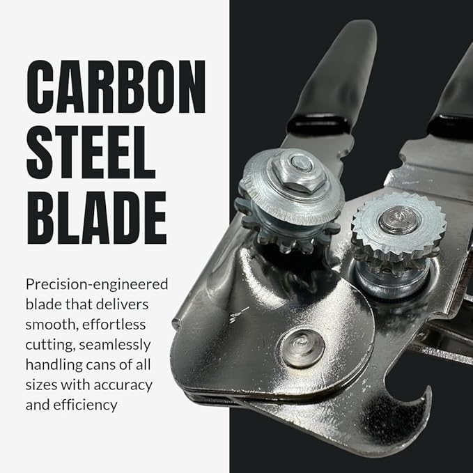 EasyTwist Heavy-Duty Manual Swing Away Can Opener with Carbon Steel Cutting Blade by B53 – Made in the USA – Comfortable Grip, Smooth Operation, Rust-Resistant, Ideal for Home or Commercial Kitchens