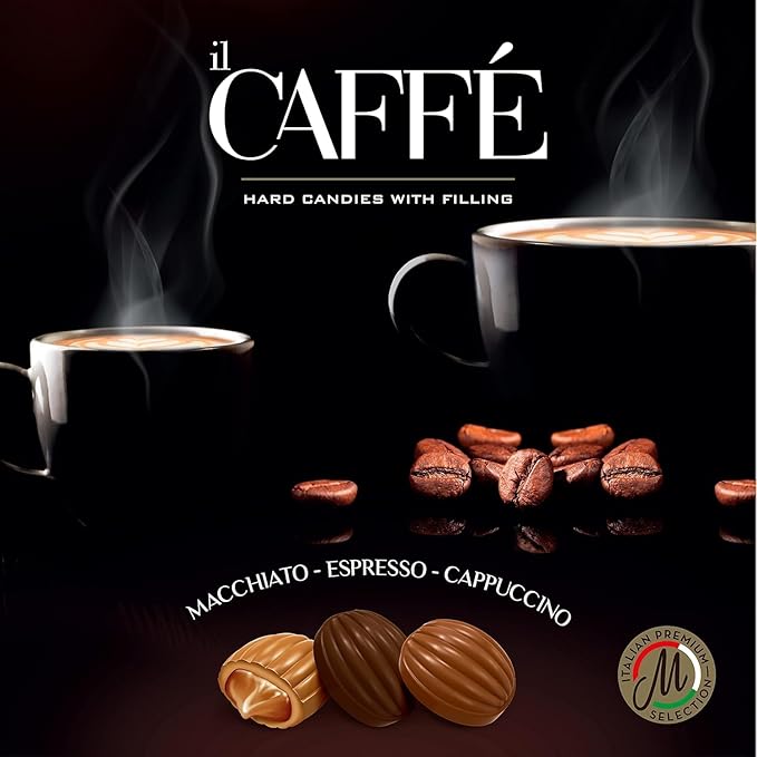 Maestro Massimo Assorted Coffee Candy - Individually Wrapped 2.2 Pound Bulk Bag, 3mg Caffeine per Hard Candy, Original Espresso, Macchiato, Cappuccino Flavored, Made with Bold Arabica Coffee (Pack of 1)