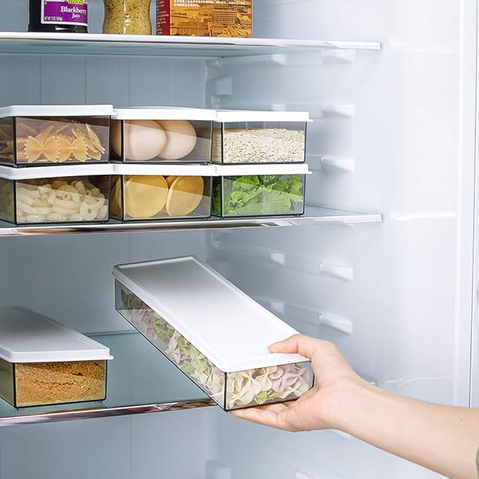 Flatware Tray Kitchen Drawer Organizer With Lid And Drainer - Plastic Food Storage Container food storage box for refrigerator Dinnerware Holder