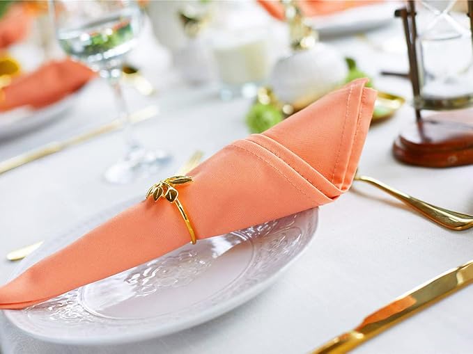 Peach Cloth Napkins Set of 6,100% Cotton Dinner Napkins, Warm Spring Carnation Color, Gift for Mon, Birthday,Soft Comfortable and Reusable 18"x18" (Salmon)
