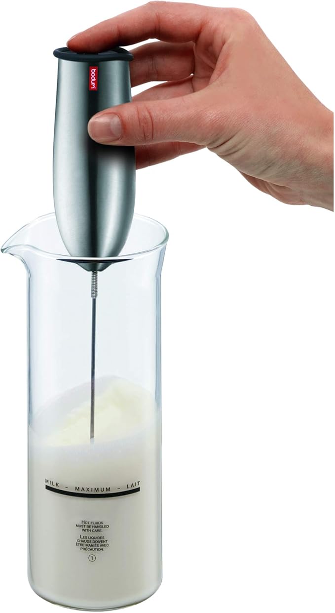 Bodum Schiuma Battery Operated Milk Frother for Coffee, Lattes, Hot Chocolate, Mocha, Cappuccino, Black